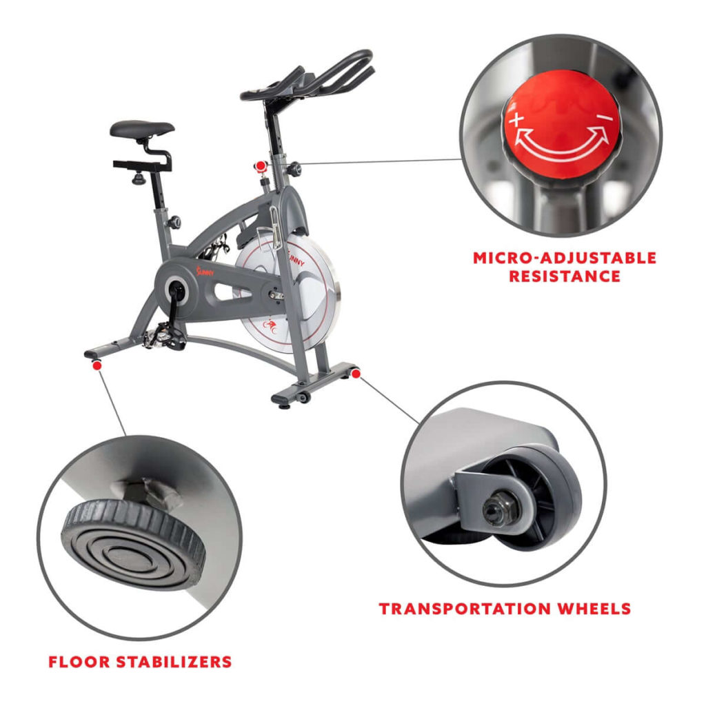 sunny health fitness bikes endurance belt drive magnetic indoor exercise cycle bike SF B1877 06 1800x1800