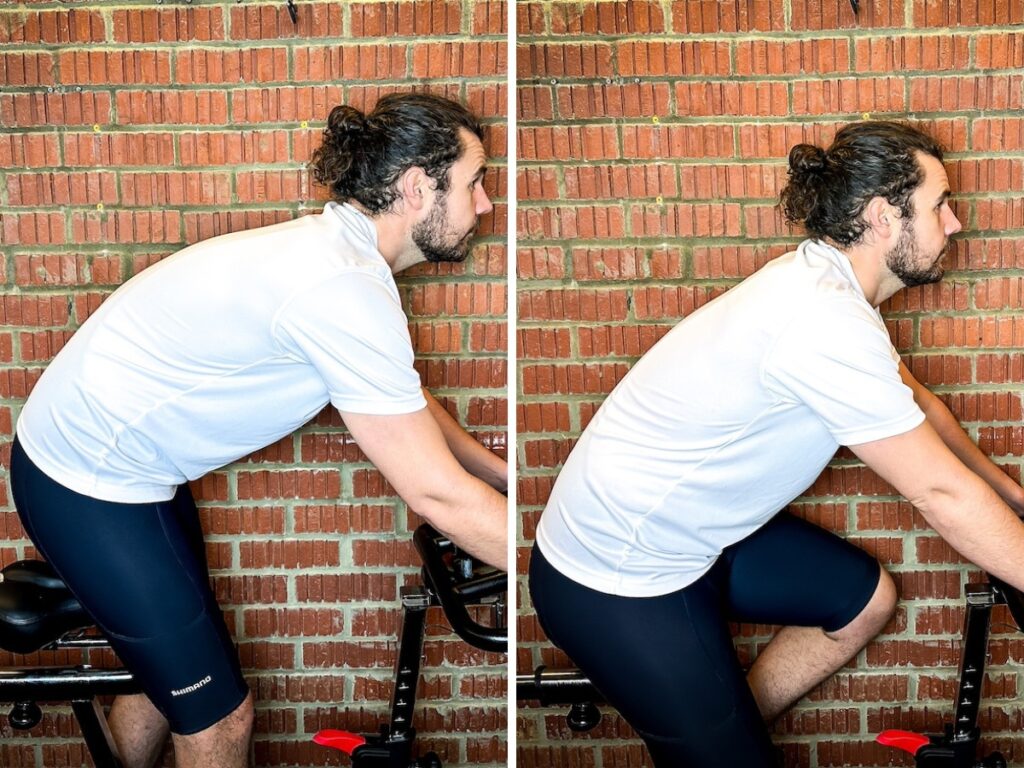 sitting vs standing on a spin bike
