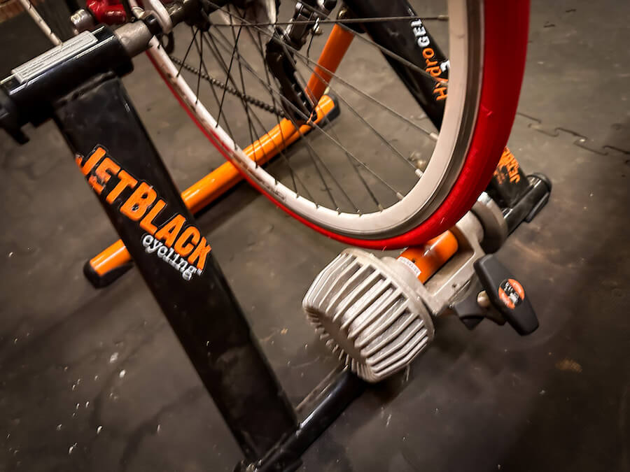 bike trainer tire installed