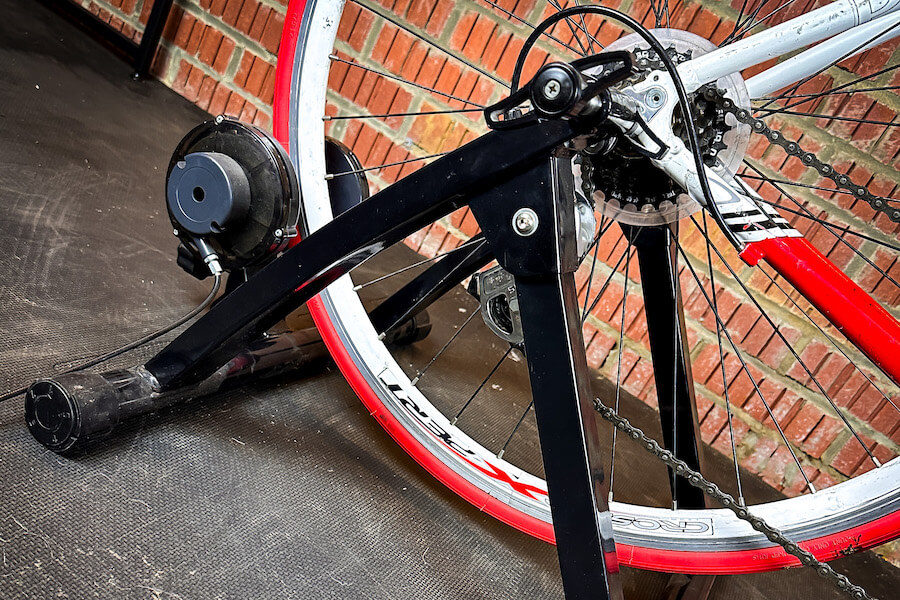 magnetic bike trainer installed