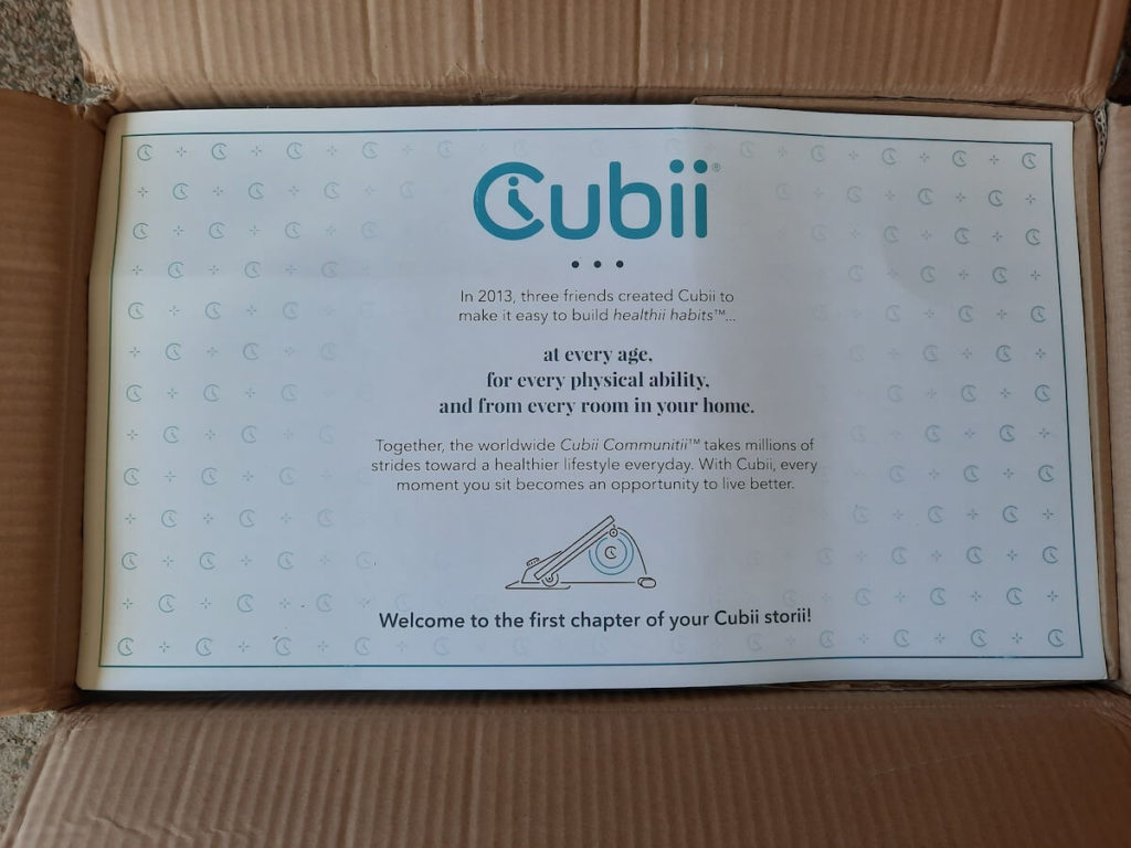 opened cubii jr2 box