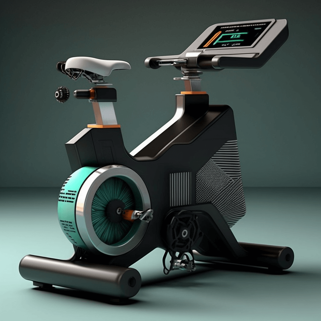 A spin bike that is connected to a real time biometric scanning device 1