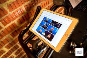 tablet with the peloton app installed