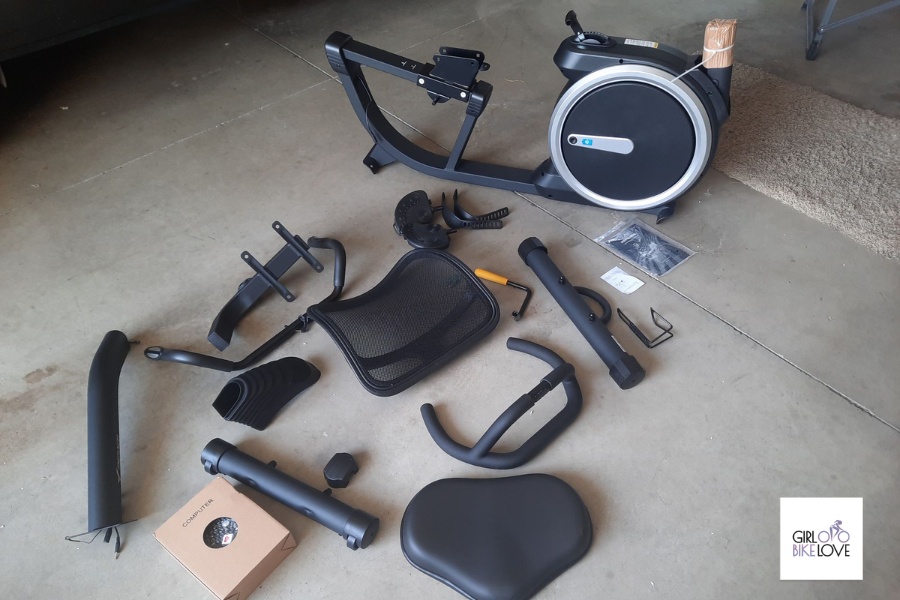 Merach S19 Recumbent before assembly process all the components of the