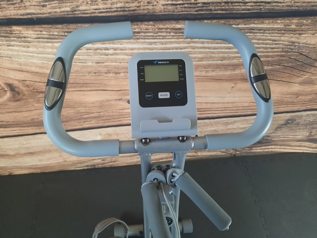merach s15 foldable bike monitor and handlebars